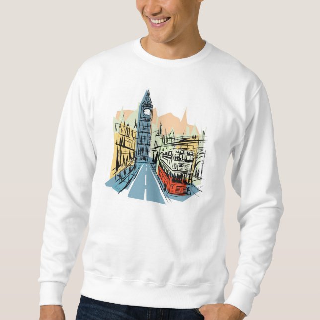 Londres Angleterre ville scape gars sweatshirt (Devant)