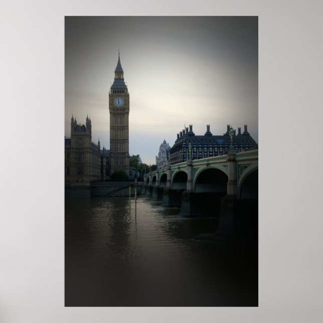 Londres - Big Ben - Tamise - Affiche (Devant)