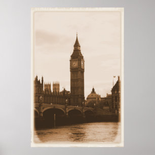 Londres - Big Ben - Thames - Poster