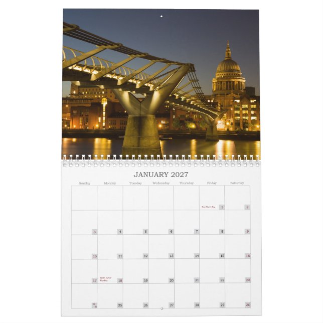 Londres - calendrier de tirs de nuit (Jan 2027)