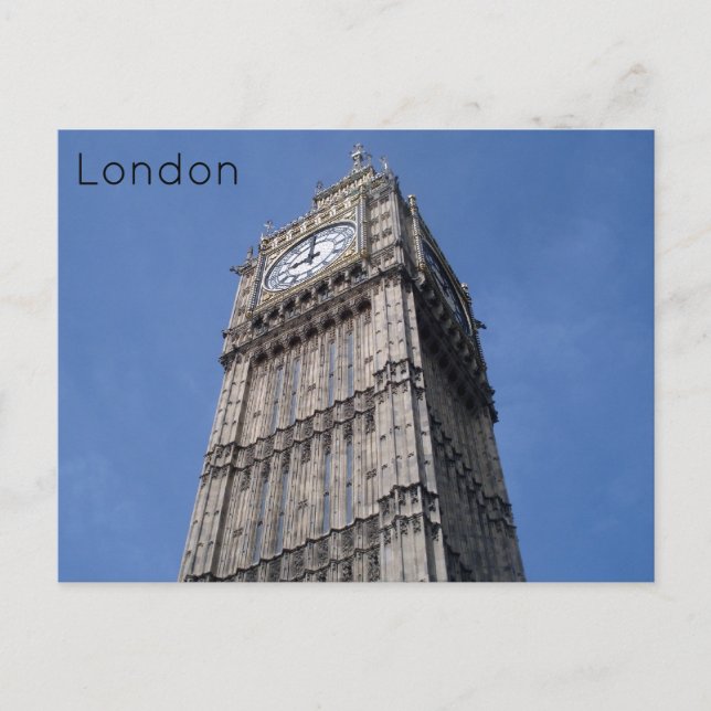 Londres, Carte postale des Chambres du Parlement (Devant)