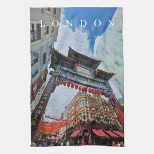 Londres Chinatown Gate vue thé serviette