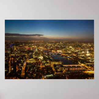Londres de nuit - poster Aerial View