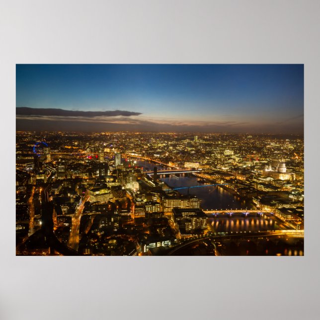 Londres de nuit - poster Aerial View (Devant)