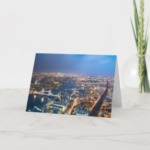 Londres la nuit - carte de voeux de vue aérienne