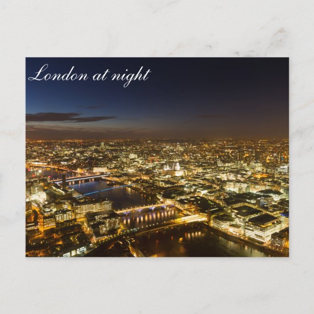Londres la nuit - Carte postale Air View (Devant)
