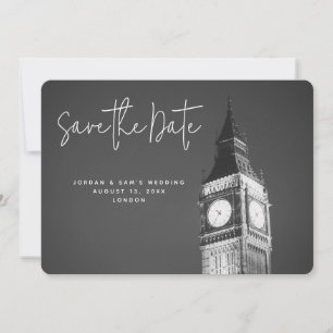 Londres Mariage Sauvez la date Big Ben Invitation