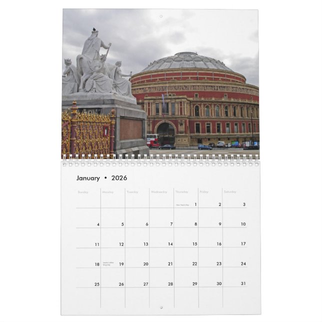 Londres R-U, calendrier 2010 (Jan 2026)