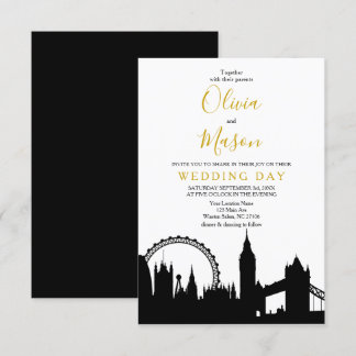 Londres Skyline Cityscape Faire-part de mariage