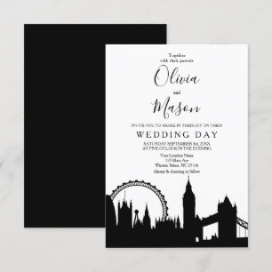 Londres Skyline Cityscape Faire-part de mariage