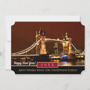 Londres, Tower Bridge et Bonne Année ! Carte de so