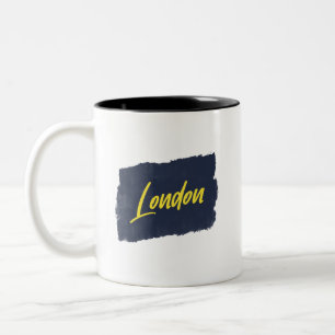 Londres Typographie jaune manuscrite Café Mug