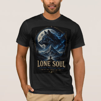 Lone Soul Wolf – T-Shirt Fantastique Loup au Clair