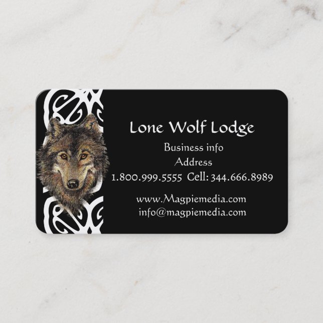 Lone Wolf Lodge Carte de visite personnalisé (Devant)