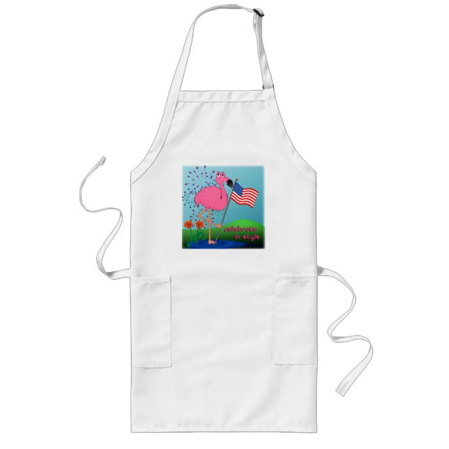 Long 4 juillet tablier de BBQ de Flamant rose (Devant)
