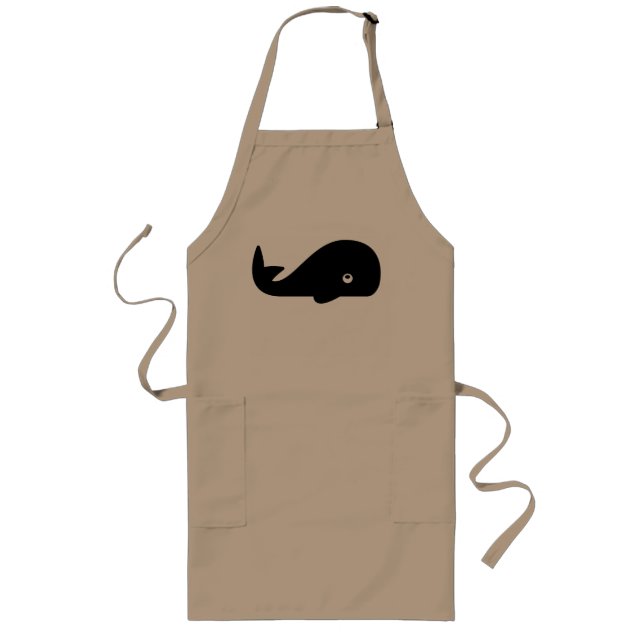 Long Baleine croustillante noire dans le tablier beige (Devant)