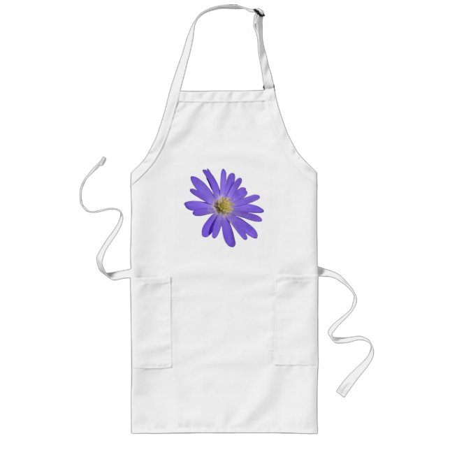 Long Bleu marguerite tablier BBBQ Bleu Fleur Beau Apron (Devant)