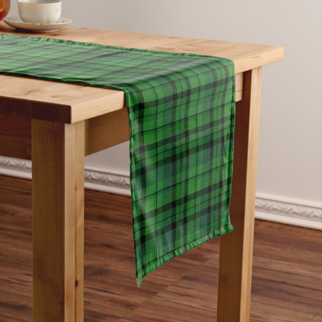 Long Chemin de table carreaux vert foncé (In Situ)