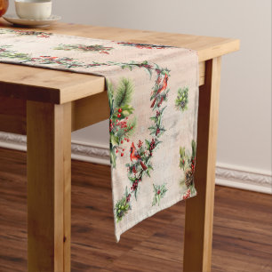 Long Chemin de table élégant Cardinal avec notes de mus