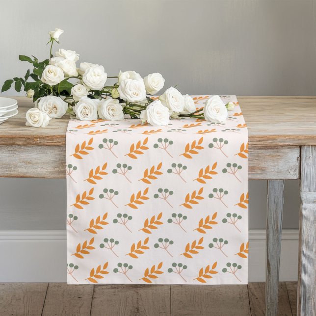 Long Chemin de Table Fleur Pastel 70s Marron Boho Joie (Pastel Flower Runner 70s Brown Boho Table Joy)