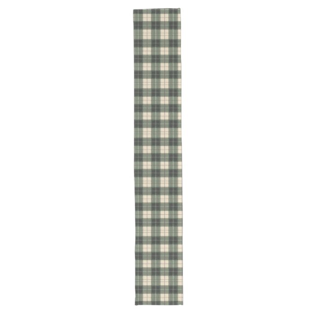 Long Chemin de table flocon de neige tartan vert forêt (Devant)