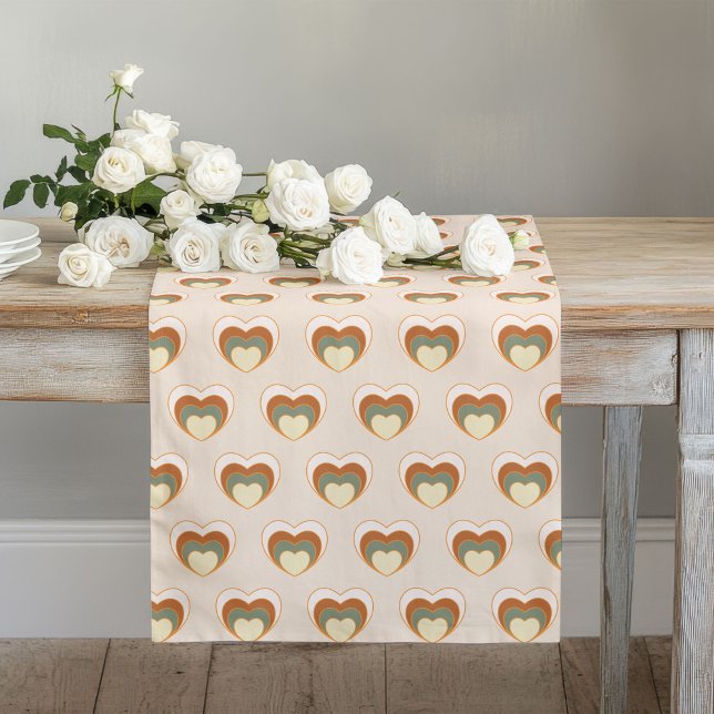 Long Chemin de table floral des années 70 Élégance past (70s Floral Table Runner Pastel Elegance)