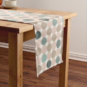 Long Chemin de table géométrique turquoise et moka