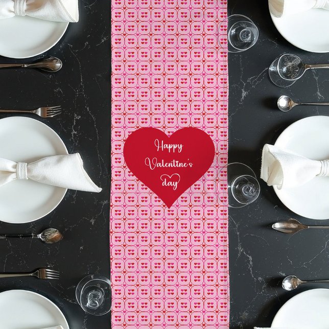 Long Chemin de table Love Hearts Cadeau doux de la Sain (Love Hearts Table Runner Sweet Valentine Gift)