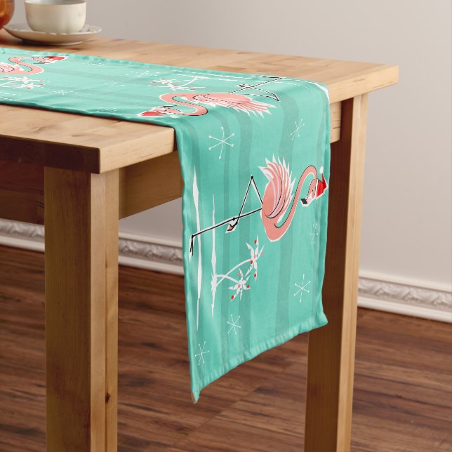 Long Chemin de table rayure flamant rose de Noël 16 x 1 (In Situ)