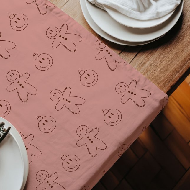 Long Chemin de table Vibe 70 pour Noël pour les fans (70s Vibe Table Runner Pastel Christmas for Fans)