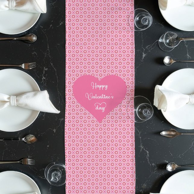 Long Couleur Rose Rouge Cœurs Chemin de Table Meilleur  (Pink Red Hearts Table Runner Best Valentine’s Gift)