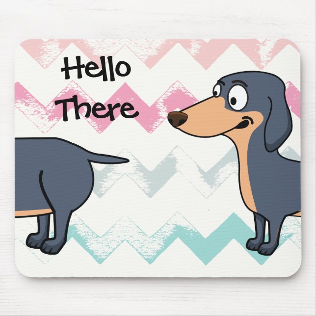 Long Dog Love - Tapis de souris Dachshund (Devant)