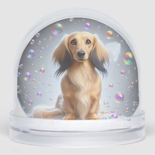 LONG HAIR DACHSHUND SNOW GLOBE (Avant)