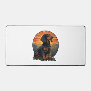 Long Haired Dachshund amoureux de animal retro vin