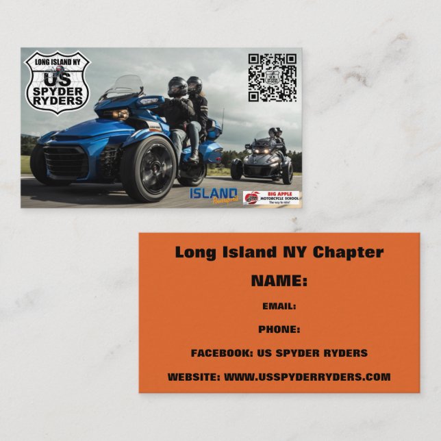Long Island NY Chapitre  - Cartes de visite 3 (Devant / Derrière)