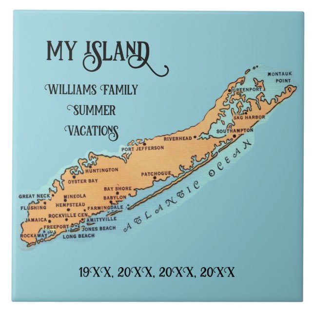 Long Island - Souvenir de vacances Carreau de céra (Devant)