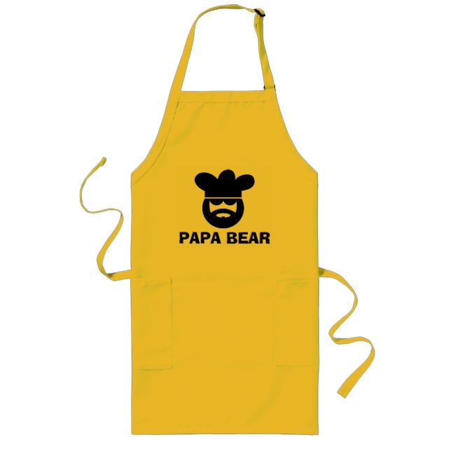 Long Joli tablier de BBQ pour les papas | Papa Ours (Devant)
