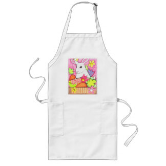 Long Lapin de Pâques dans le tablier de panier