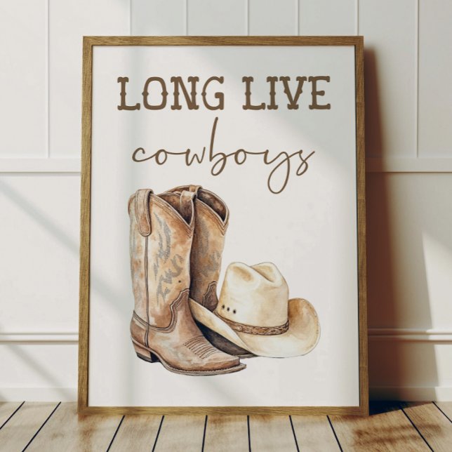 Long Live Cowboys Poster Kids Western Room Decor (Créateur téléchargé)