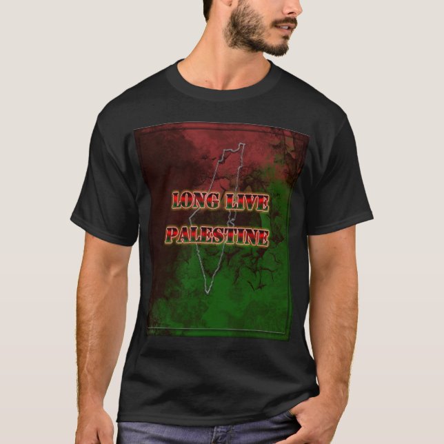 Long Live Palestine T-shirt Homme en détresse (Devant)