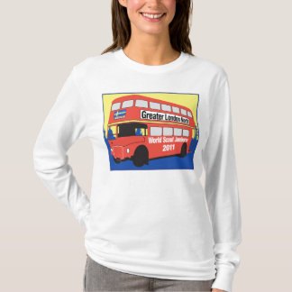 Long logo d'autobus de T-shirt de Sleve de dames