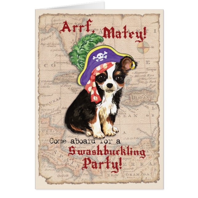Long manteau Chihuahua Pirate Invitation (Devant)