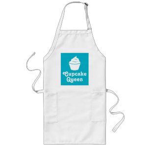 Long Reine de Cupcake   grand tablier bleu turquoise po