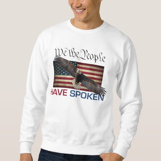 Long sweat shirt de douille de l'atout MAGA (Devant)