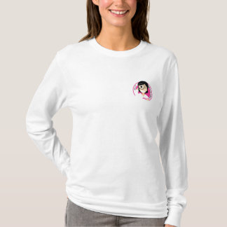 Long T-shirt de dames de douille avec le logo