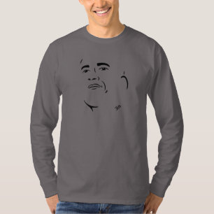 Long T-shirt de douille de Barack Obama
