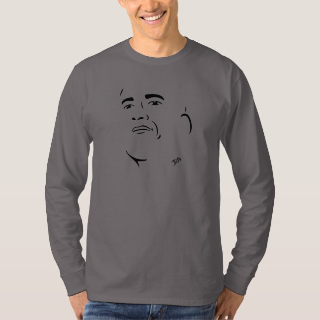 Long T-shirt de douille de Barack Obama (Devant)