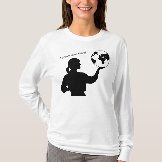 Long T-shirt de douille de dames (Devant)