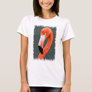 Long T-shirt de douille de Flamant rose brillant
