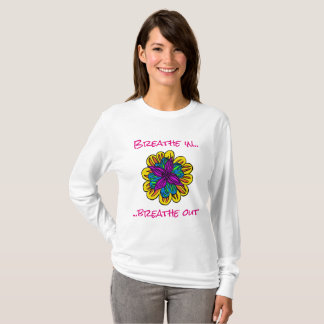 Long T-shirt de douille de flower power
